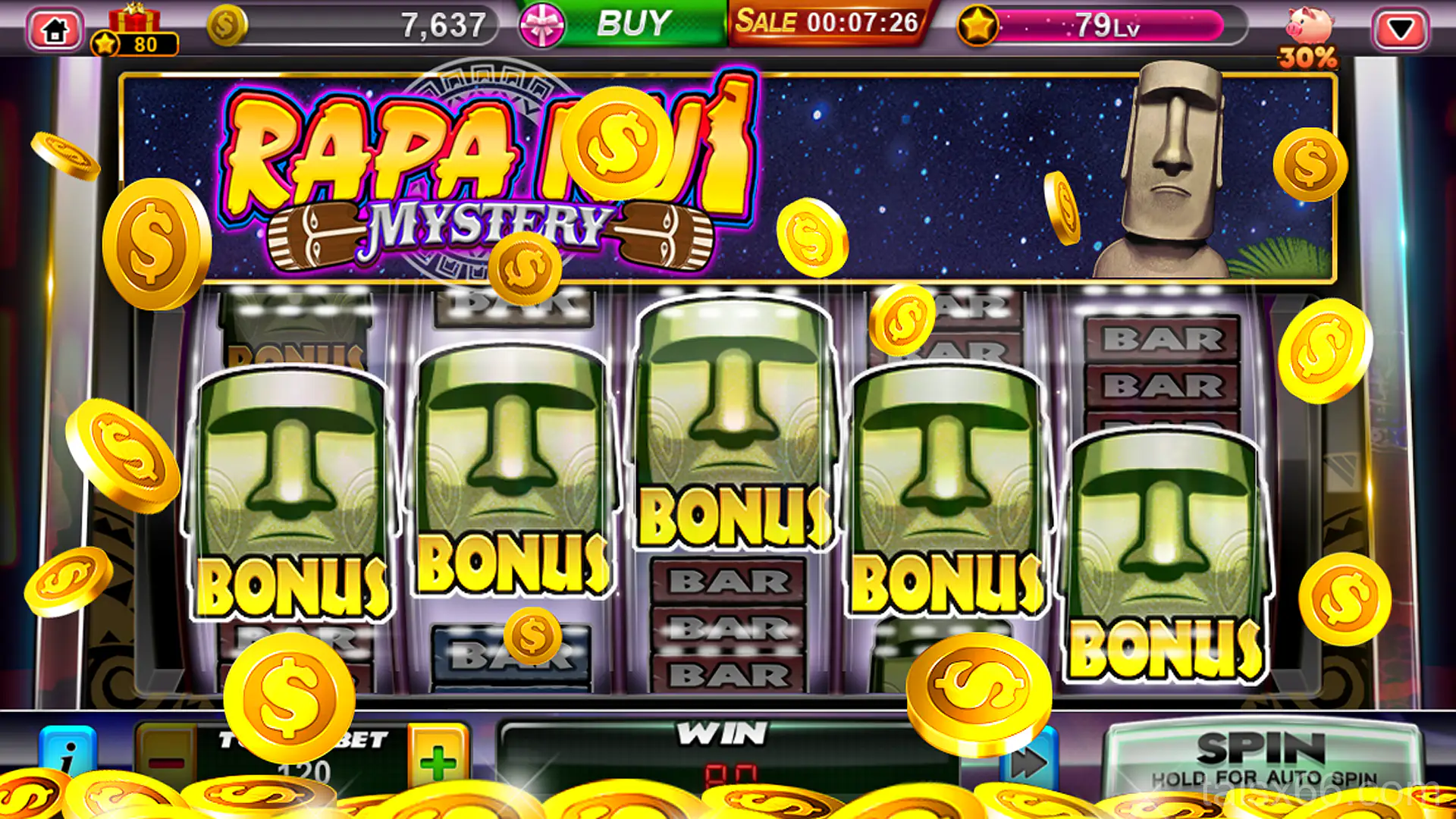Tính năng trò chơi slots trong app sx66